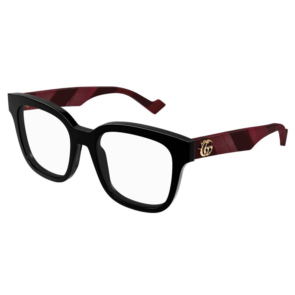 Gucci Gg0958o Eyeglasses Black Burgundy Plastico Square